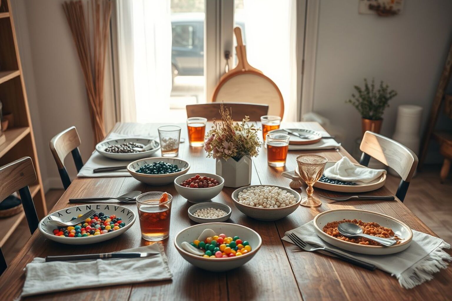 Beading workshop table in Tel Aviv
